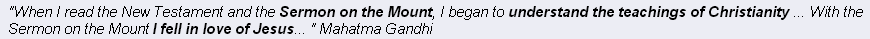 महात्मा गांधी मैं न्यू टेस्टामेंट और पर्वत पर उपदेश