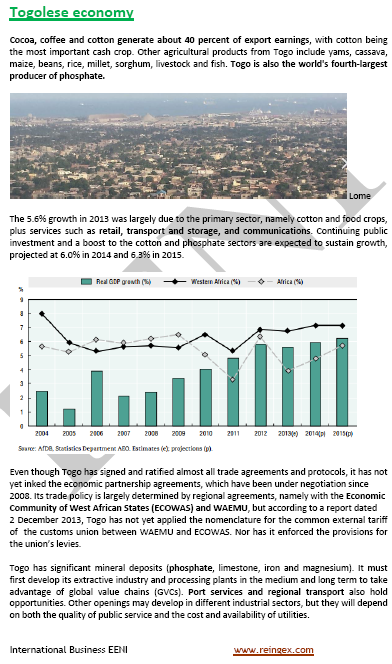 टोगो में व्यापार